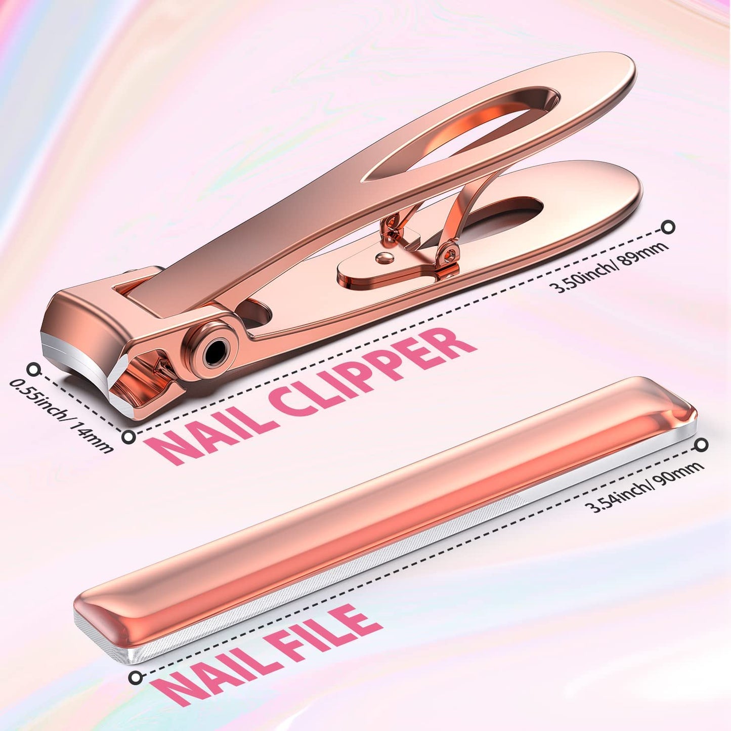 Kaasage Nail Clipper and File - Professional Stainless Steel Heavy Duty Nail Cutter with Ergonomic Long Handle and Sharp Jaw Clip Finger Nails and Thick Toenails Easily, Gift for Adults, Men & Seniors