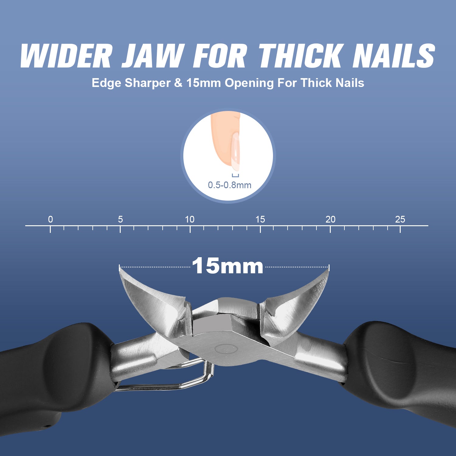 Toenail Clippers for Seniors Thick Toenails - Wide Jaw Opening Large Toe  Nail Clippers for Thick Ingrown Nails, Professional Sharp Heavy Duty Nail