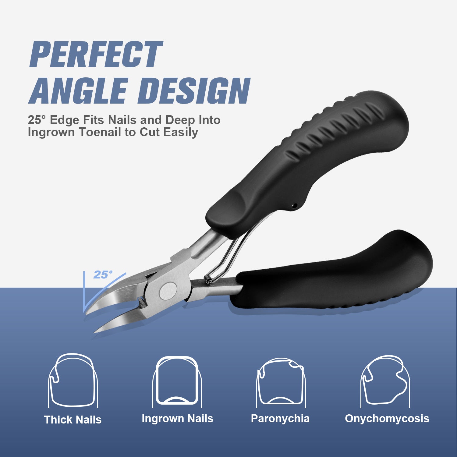 Professional Nail Clipper with Wide Non-Slip Comfort Grips Nail