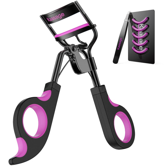 Kaasage Eyelash Curler with Pads - Lash Curler with 5 Extra Silicone Replacement Pads, Get Perfect Curl in 5 Seconds